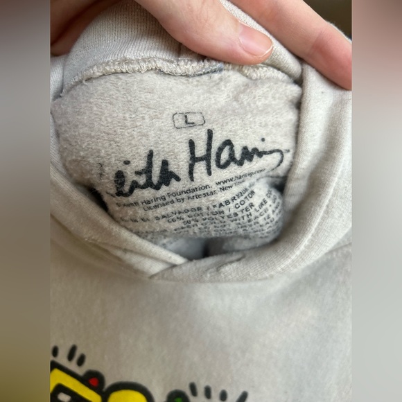 Keith Haring Dancing Figures Hoodie – Cream – Size Large - Picture 5 of 5